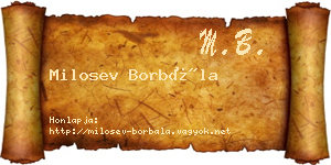 Milosev Borbála névjegykártya